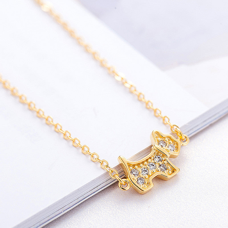 Gold Dog Puppy Bracelet with Zircon